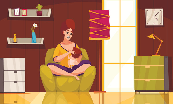 Breastfeeding Cartoon Concept