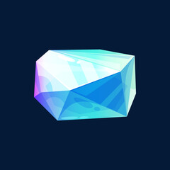 Precious gem stone isolated natural crystal 3D realistic icon. Vector glittering mineral diamond elegant mauve agate ui game design element. Jewelry decoration, sapphire carat gemstone amethyst quartz