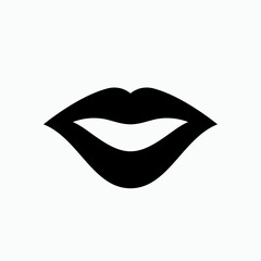 Woman Lips Icon. Human Organ Symbol - Vector. 
