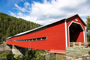 de Routhierville bridge, Municipality of Routhierville, Bas-St-Laurent, Quebec, Canada. Built in 1931 over the Matapedia River.