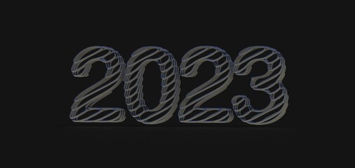 Typography design of 2023 with 3d style
