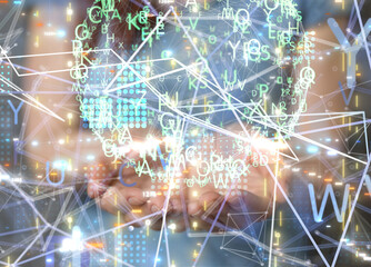 Digital Network and data concept