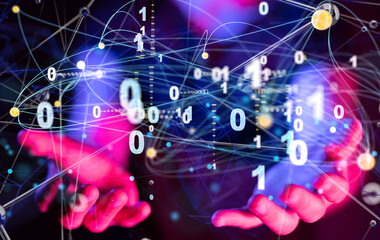 hand open in dark backgroubd