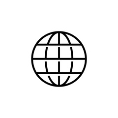 Globe icon. internet line icon isolated on white background