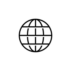 Globe icon. internet line icon isolated on white background