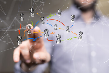 Social Networking illustration team group digital