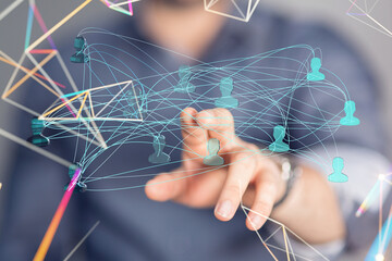 Social Networking illustration team group digital