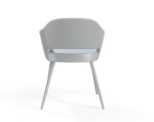 Chair with white top and wooden legs 3d render
