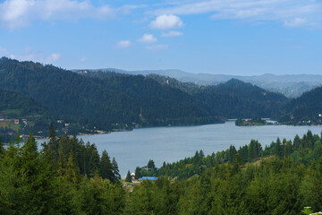 Fototapeta na wymiar View of Lake Colibita Romania Travel 2022