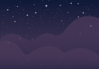 Obraz na płótnie Canvas Night foggy sky with bright stars and copy space 