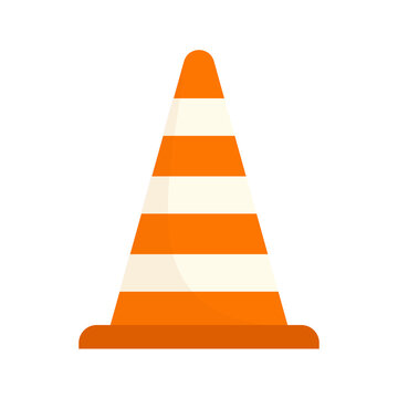 Traffic Barrier cone icon vector illustration flat logo design