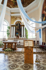 Interior of Ludza Catholic Church, Latvia