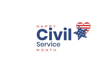 Civil Service Month. Holiday concept. Template for background, banner, card, poster, t-shirt with text inscription