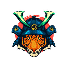 samurai with tiger face artwork