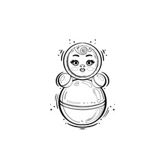 Tumbler doodle isolated on a white background.