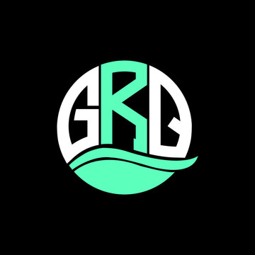 GRQ logo monogram isolated on circle element design template, GRQ letter logo design on black background. GRQ creative initials letter logo concept. GRQ letter design.
