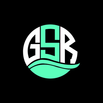 GSR logo monogram isolated on circle element design template, GSR letter logo design on black background. GSR creative initials letter logo concept. GSR letter design.
