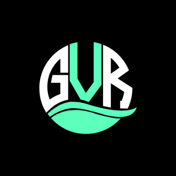 GVR logo monogram isolated on circle element design template, GVR letter logo design on black background. GVR creative initials letter logo concept. GVR letter design.

