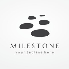 Logo design template stepping stone or walking stone.