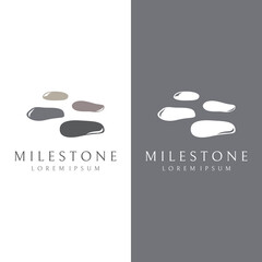 Logo design template stepping stone or walking stone.