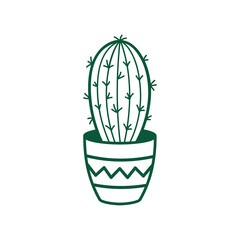 Contour dessert cactus with. Western plant in a pot