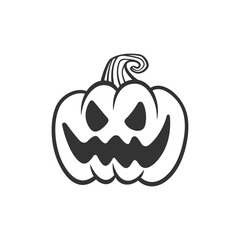 Scary Halloween face. Spooky vegetable. Jack o lantern