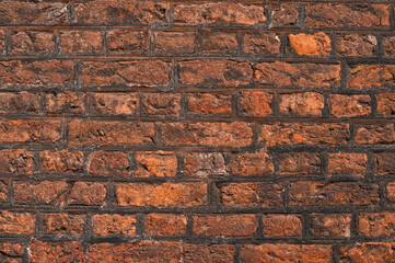 Red and brown brick texture background copy space