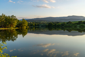 Fototapeta premium Fishing and reflection dam