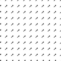 Square seamless background pattern from black adjustable wrench symbols. The pattern is evenly filled. Vector illustration on white background