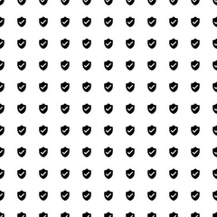 Square seamless background pattern from black protection mark symbols. The pattern is evenly filled. Vector illustration on white background