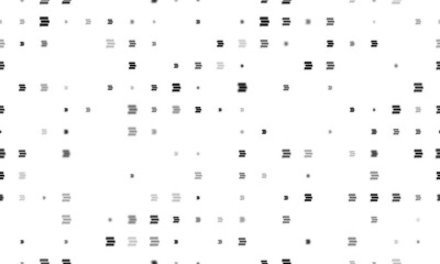 Seamless background pattern of evenly spaced black discussion symbols of different sizes and opacity. Vector illustration on white background