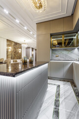 Luxury Kitchen Design, italian marble and granite countertop