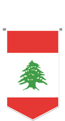 Lebanon flag in soccer pennant, various shape.