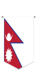 Nepal flag in soccer pennant, various shape.