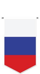 Russia flag in soccer pennant, various shape.