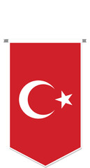 Turkey flag in soccer pennant, various shape.