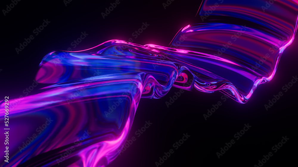 Poster abstract neon wave surface. wavy color line. liquid multicolored glowing curved wavy line. neon cybe