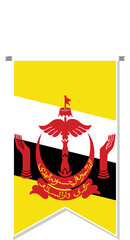 Brunei flag in soccer pennant.