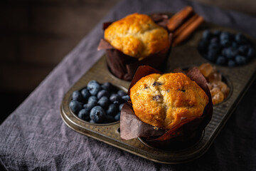 homemade muffin with blueberries