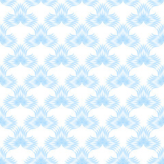 Art deco seamless pattern with blue white texture geometric shapes. Abstract fashion background.