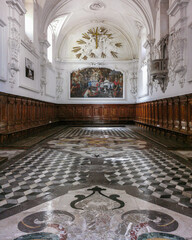 Refectory of the Saint Lawrence Charterhouse Monastery in Padula, Campania, Italy