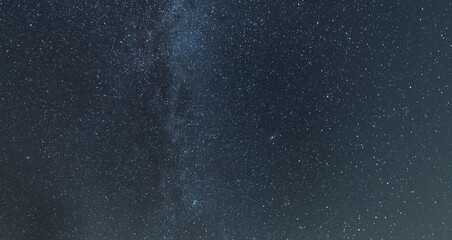 Beautiful bright milky way galaxy. Night photography, starry   sky.