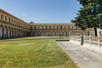 Obraz premium The big cloister of the Certosa di San Lorenzo, Saint Lawrence Monastery, Padula, Campania, Italy