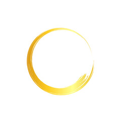 Gold circle frame element, set of golden circle, brush ornament, for invitations, photo frames, sales banner.