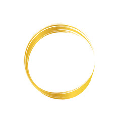 Gold circle frame element, set of golden circle, brush ornament, for invitations, photo frames, sales banner.