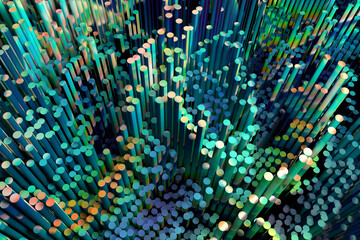 Obraz premium Gradation of green. futuristic image. Different dimensional space. beautiful gradation. A world of darkness.