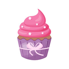 Delicious cupcake	 with bow