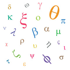 Seamless colorful greek alphabet pattern