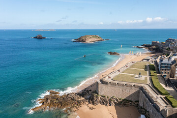 Aerial view of Saint Malo, Britanny France.