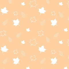 Fototapeta na wymiar Abstract nature leaf pattern. Seamless vector background.Autumn fall Doodle leaf print. Thanksgiving, Seasonal fabric, November, card, paper.Vector Illustration
